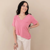 Women’s Relaxed Fit V-Neck in Apple Blossom