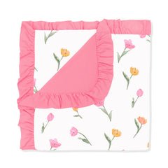 Ruffle Baby Blanket in Tulip 0.5