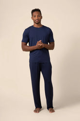 Men's Short Sleeve & Pant PJ Set in Navy