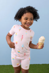 Short Sleeve Pajamas in Sakura Ice Cream
