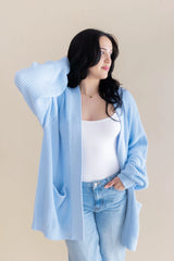 Chunky Knit Women's Oversized Cardigan in Breeze