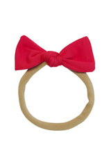 Tiny Nylon Bow in Cardinal