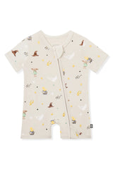 Zipper Shortall Romper in Starry Icon