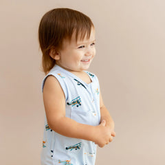 Zippered Sleeveless Romper in Take Off