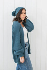 Chunky Knit Women's Oversized Cardigan in Atlantic