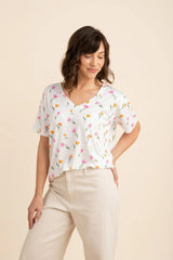 Women's Relaxed Fit V-Neck in Tulip