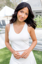 Bamboo Flex Bra Tank in Snow