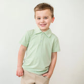 Toddler Short Sleeve Polo in Basil