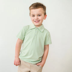 Toddler Short Sleeve Polo in Basil