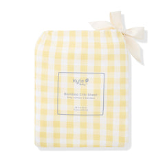 Crib Sheet in Gingham Chamomile