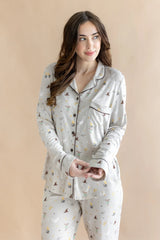 Long-Sleeved Women's Pajama Set in Starry Icon
