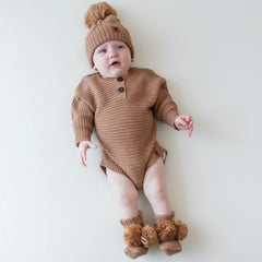 Chunky Knit Romper in Latte