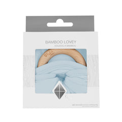 Lovey in Fog with Removable Wooden Teething Ring