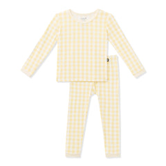 Long Sleeve Pajamas in Gingham Chamomile