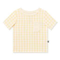 Toddler Crew Neck Tee in Gingham Chamomile