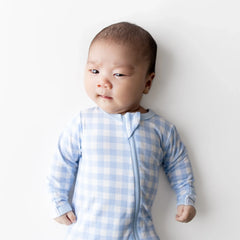 Zippered Footie in Gingham Breeze