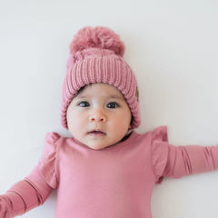 Chunky Cable Knit Beanie in Apple Blossom