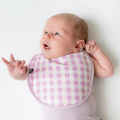 Cushy Bib in Gingham Thistle