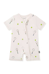 Zipper Shortall Romper in Tennis