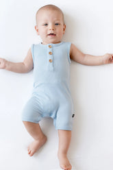 Ribbed Sleeveless Shortall in Breeze
