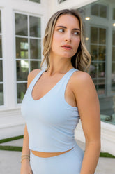 Bamboo Flex Bra Tank in Breeze