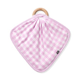 Lovey in Gingham Thistle with Removable Wooden Teething Ring