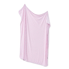 Swaddle Blanket in Gingham Thistle