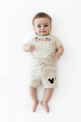 Short Sleeve Jogger Set in Mickey and Friends on Ecru