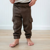 Fleece Cargo Pants in Espresso