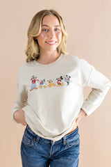 Women's Sweatshirt in Mickey and Friends on Ecru