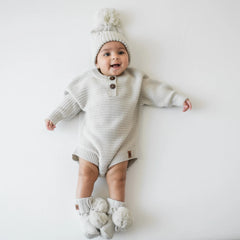 Chunky Cable Knit Beanie in Oat