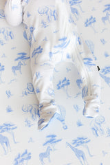 Zippered Footie in Toile Safari