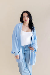 Chunky Knit Women's Oversized Cardigan in Breeze
