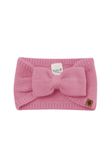 Chunky Knit Bow Headband in Apple Blossom