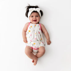 Smocked Bubble Romper in Tulip