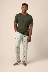 Men's Short Sleeve & Pant PJ Set in Fishing