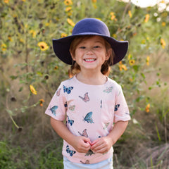 Toddler Crew Neck Tee in Blush Butterfly