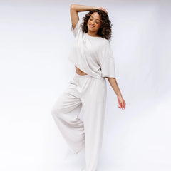 Women's Wide Leg Pant in Oat