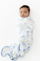 Swaddle Blanket in Toile Safari