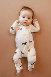Zippered Romper in Dachshund