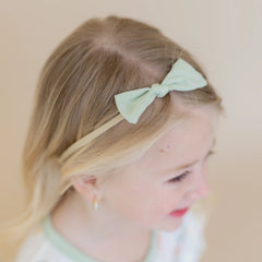 Tiny Nylon Bow in Basil