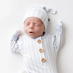 Knotted Gown with Hat Set in Small Mist Stripe