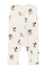 Zippered Sleeveless Romper in Mickey Mouse and Friends
