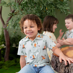 Toddler Short Sleeve Polo in Winnie the Pooh Hundred Acre Wood