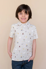 Toddler Short Sleeve Polo in Starry Icon