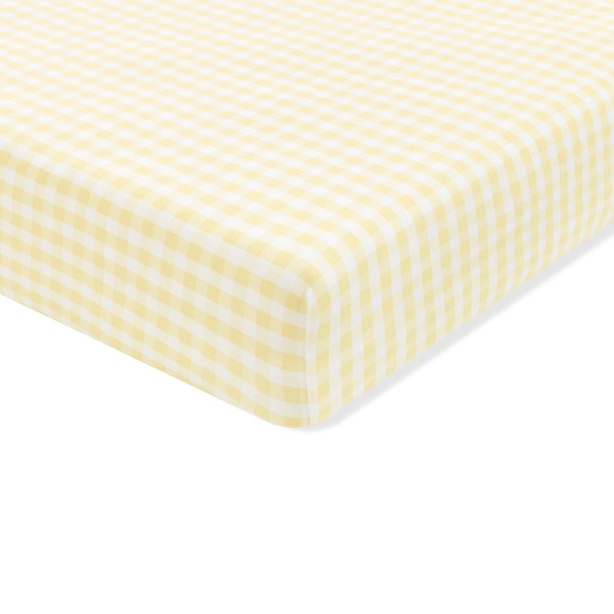 Crib Sheet in Gingham Chamomile