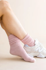 Adult Scrunch Socks in Blush
