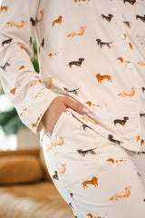 Long-Sleeved Women's Pajama Set in Dachshund
