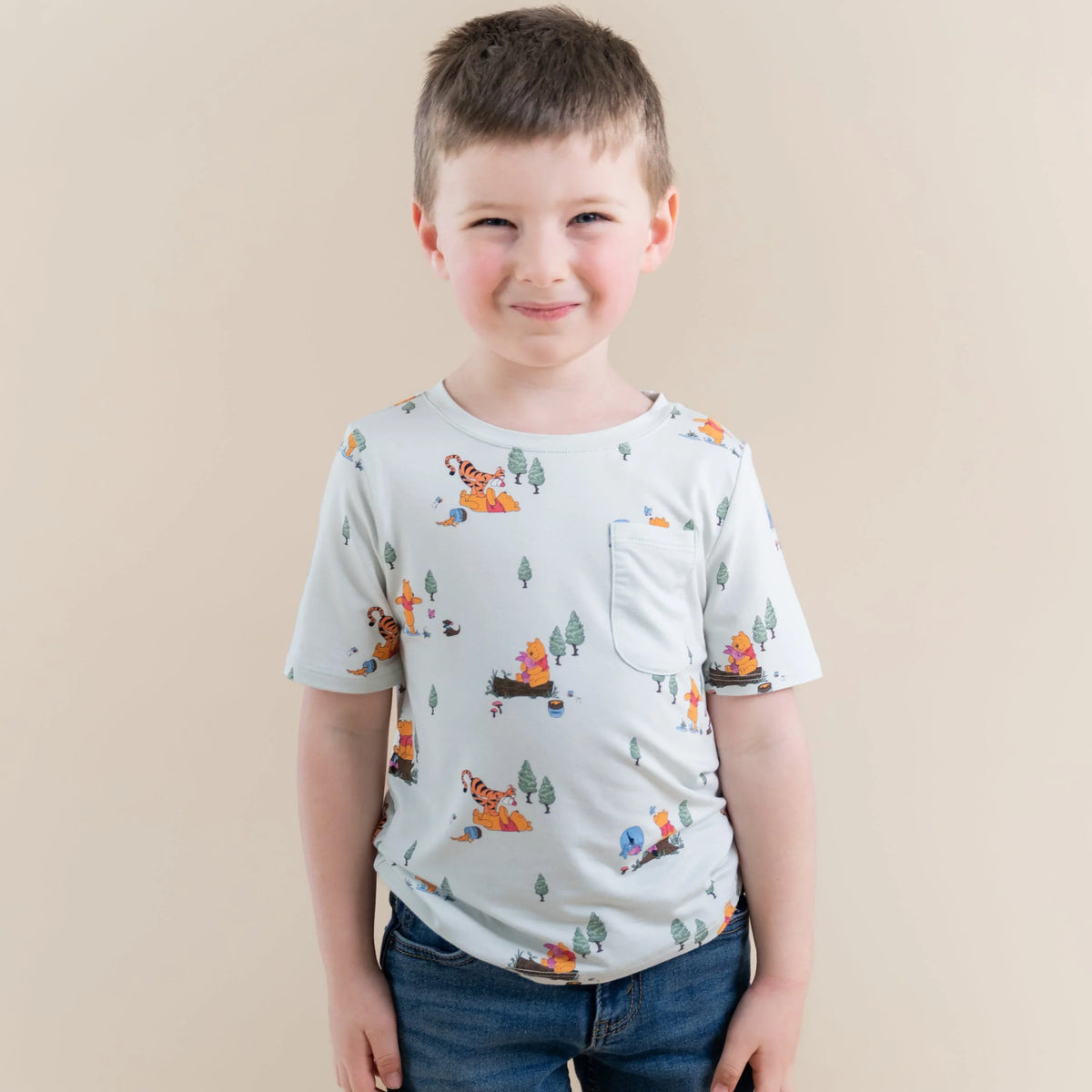 Toddler Crew Neck Tee in Winnie the Pooh Hundred Acre Wood