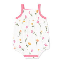 Smocked Bubble Romper in Tulip